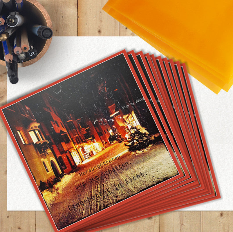 10 Klappkarten "Herausgetreten"