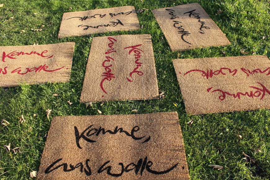 Fußmatte "Komme, was wolle" Rot