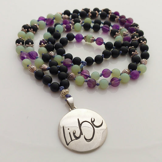 Liebe-Mala (Schwarzer Ony/Amethyst/Amazonit)