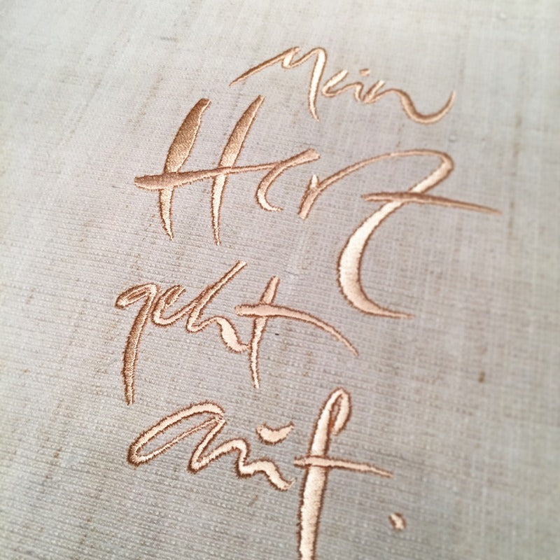 Tischläufer "Mein Herz geht auf" Bauernleinen