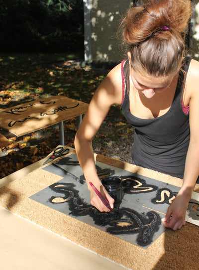 Fußmatte "Komme, was wolle" Schwarz