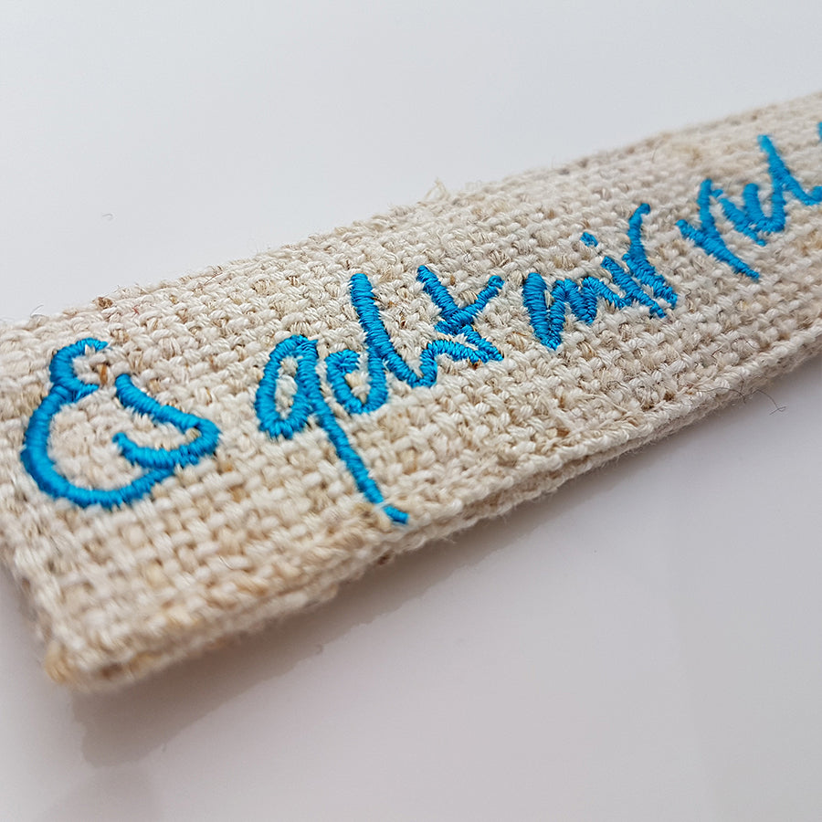 Schlüsselanhänger "Es geht mir richtig gut" Bauernleinen