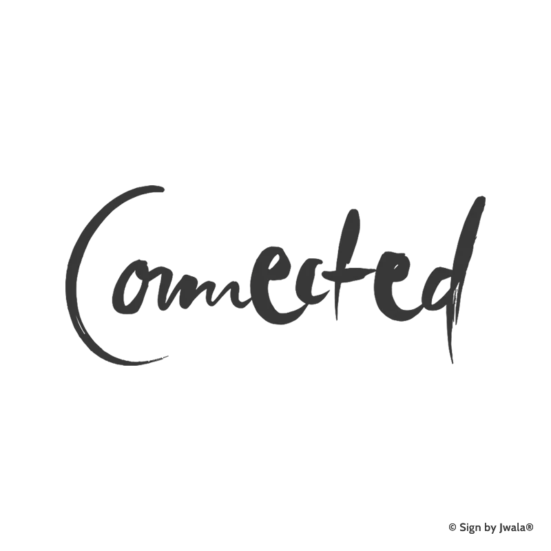 Die Botschaft „Connected“ wird auf Kissen, Kerzen, Karten, Orakelkarten, Wanddekoration, Sitzpolster, Malas und Gläsern aus dem SignShop Tirol angebracht und entfaltet dort ihre spirituelle Wirkung. Mit SignShop Tirol Logo und Copyright von Jwala®.