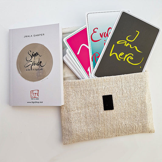 SignGuide - die "Fingerzeige" in English (Bauernleinentasche "Nature")