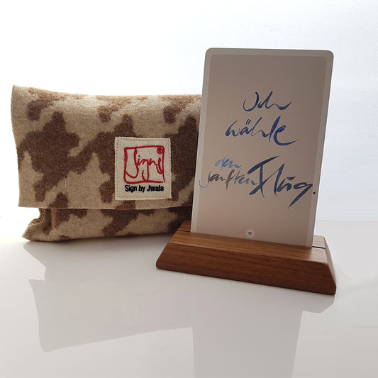 "Fingerzeige" SignKarten-Set "Hahnentritt Braun" + Nuss