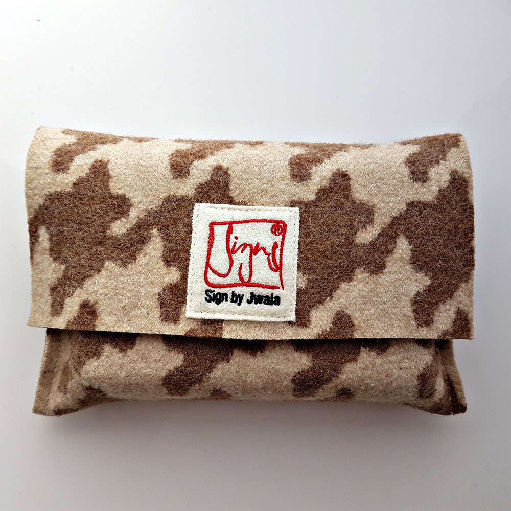 "Fingerzeige" SignKarten-Set "Hahnentritt Braun" + Nuss