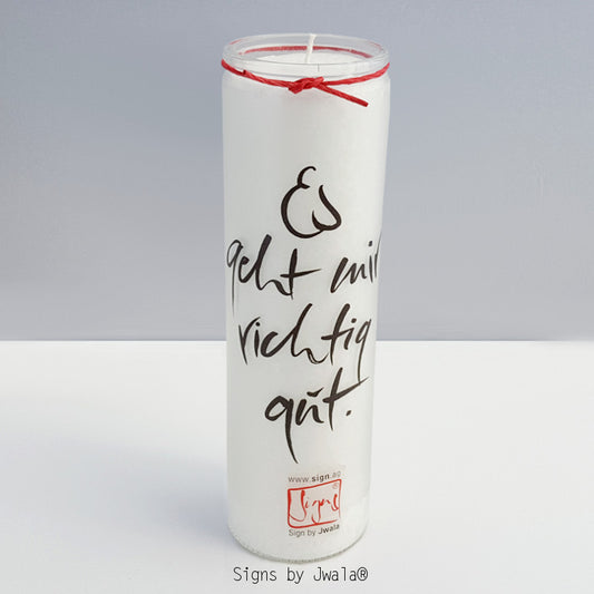 SignKerze "Es geht mir richtig gut" Klassik