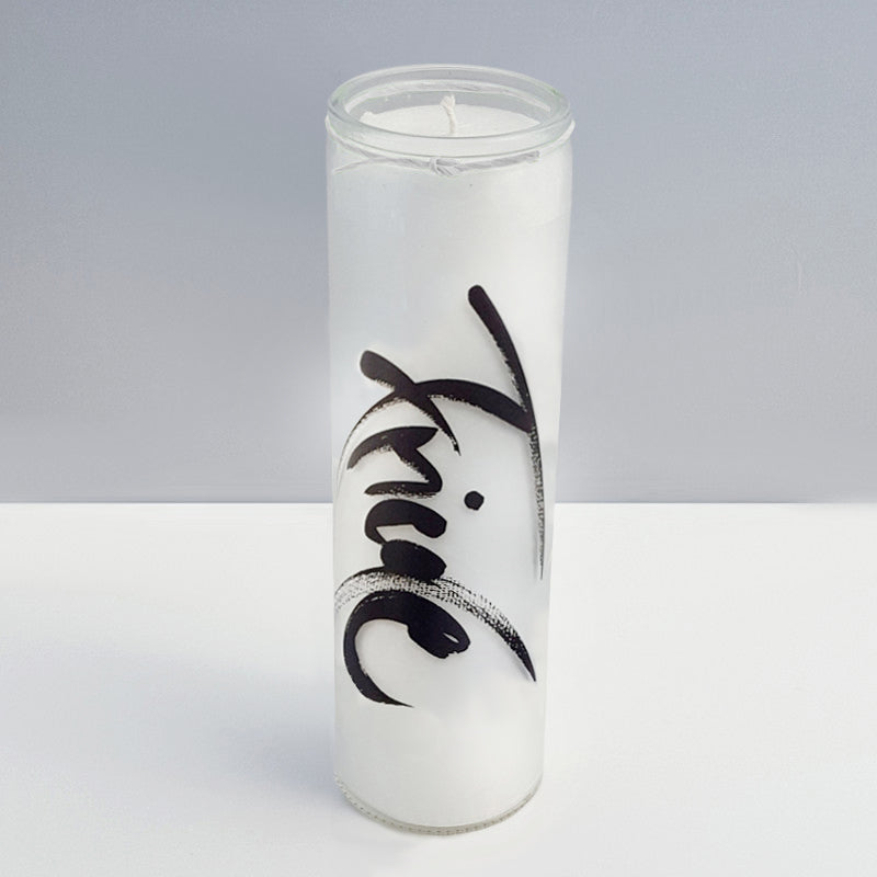 SignKerze "Friede - Peace on Earth"