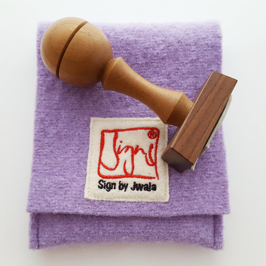 Stempel "Freude" aus Nussholz