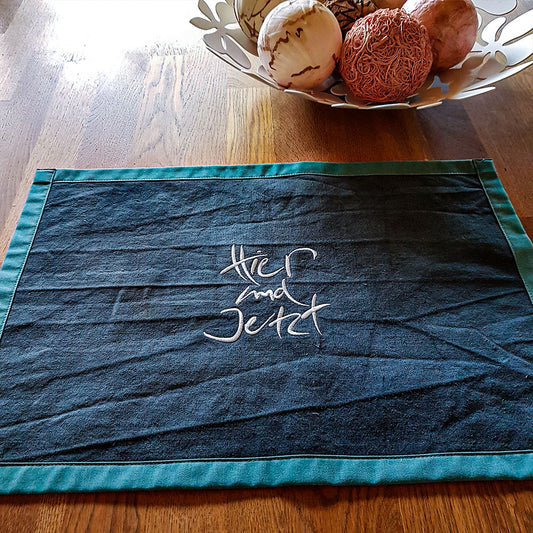 1 Tischset "Hier und Jetzt" Bauernleinen