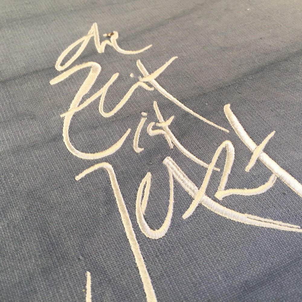 1 Tischset "die Zeit ist Jetzt" Grau