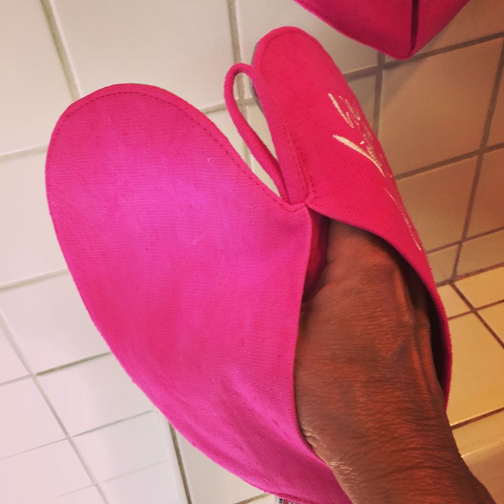 Topflappen 2er Set "Wie lieb ich dich hab"