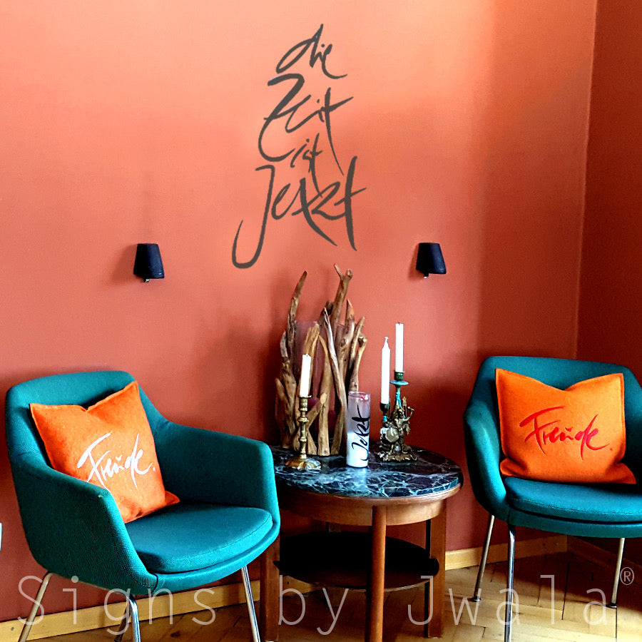 Wandtattoo "die Zeit ist Jetzt" - Graphit