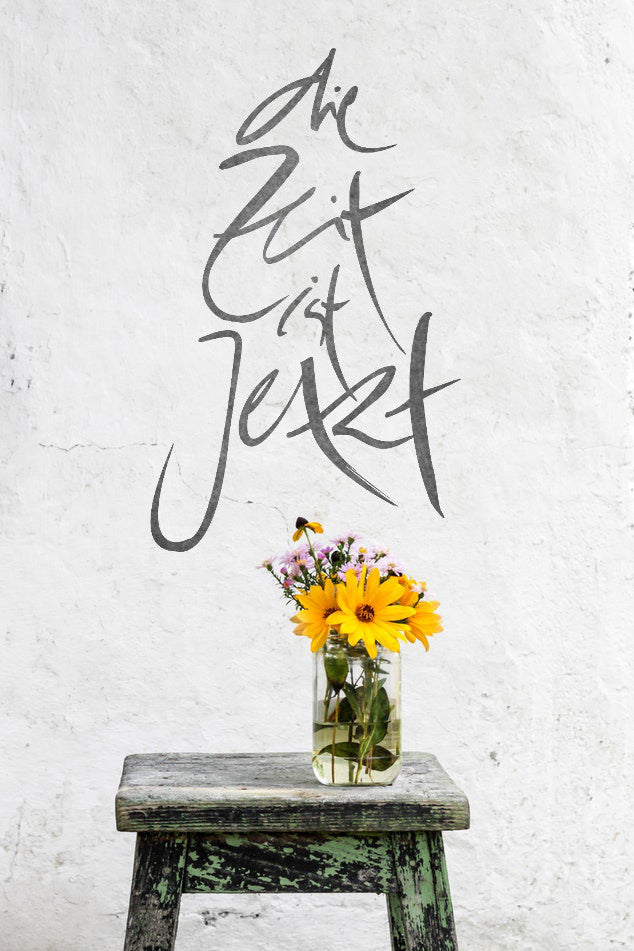 Wandtattoo "die Zeit ist Jetzt" - Graphit